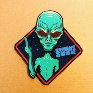 Humans Suck Iron On Patch